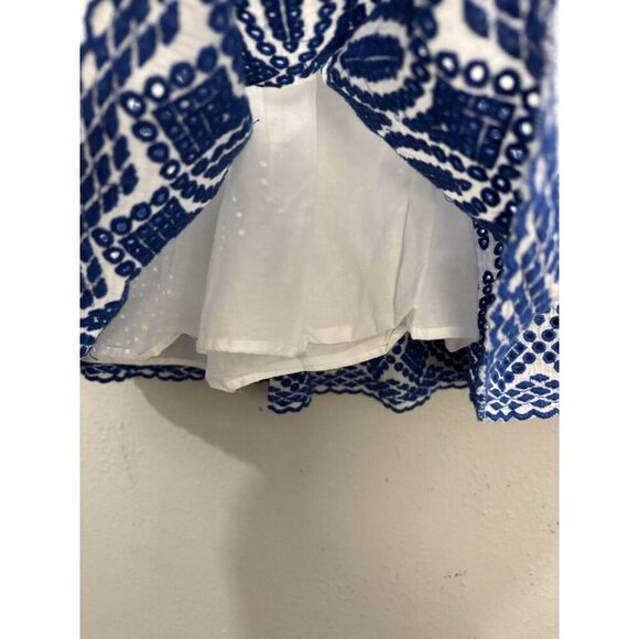 J Crew Embroidered Eyelet Short Cotton Skirt Size Small Elastic Waist - Picture 3 of 11
